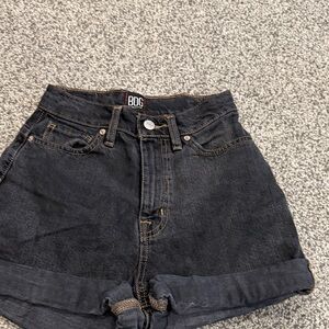 BDG Black Rolled-Hem High Rise Denim Shorts